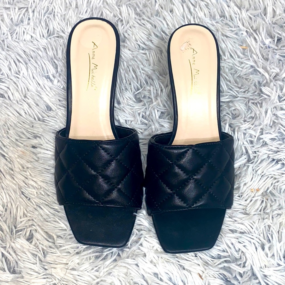 Black short stiletto heels